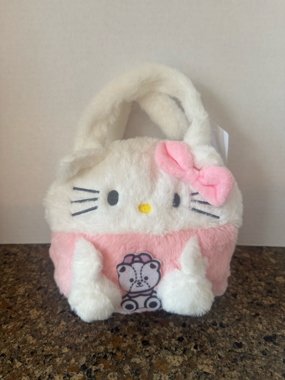Sanrio Hello Kitty Plush Handbag in Pink and Cream
